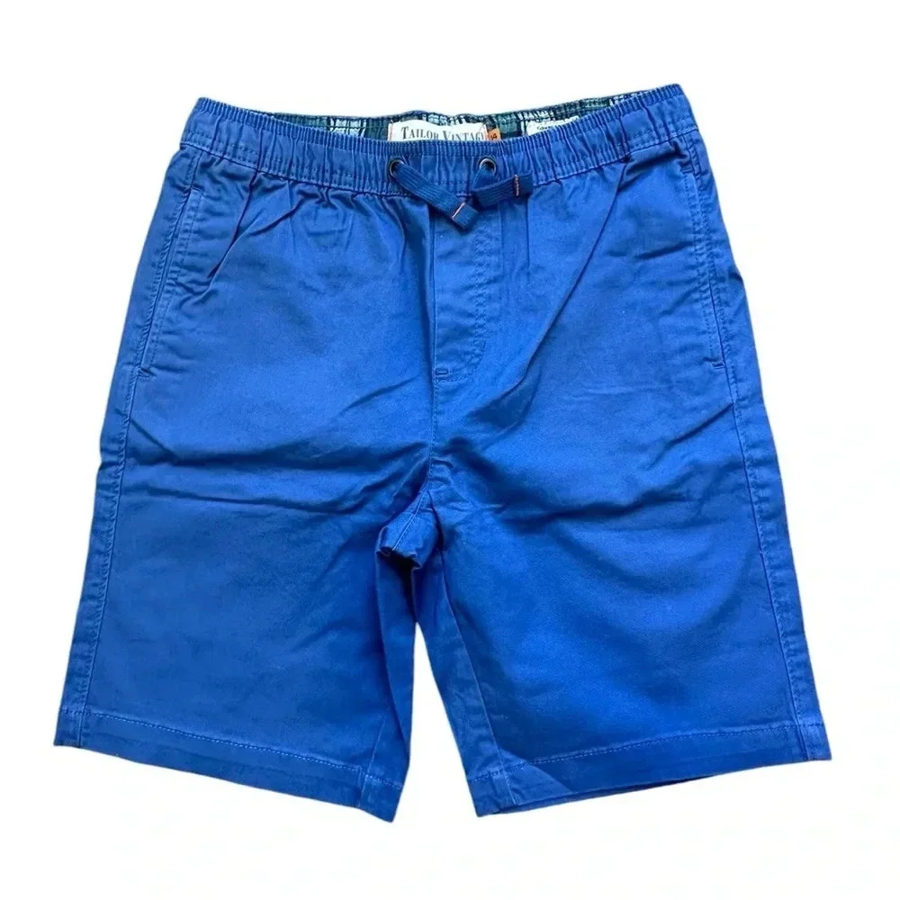 Tailor Vintage Boys Blue Elastic Waist Shorts